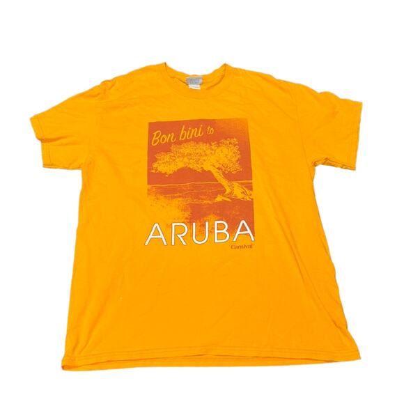 Lady 90’s Carnival Cruise Lines Yellow Aruba T-shirt size large - Picture 1 of 5